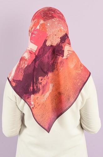 Karaca Patterned Soft Scarf 90734-09 Purple Orange 90734-09