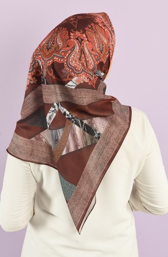 Karaca Patterned Soft Scarf 90735-09 Brown Tile 90735-09