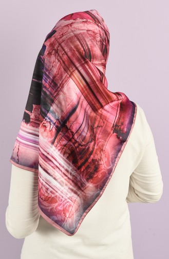 Karaca Patterned Rayon Scarf 90737-11 Fuchsia Powder 90737-11