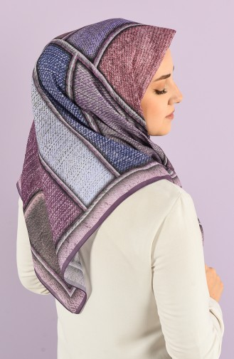 Karaca Patterned Soft Scarf 90738-04 Purple Lilac 90738-04