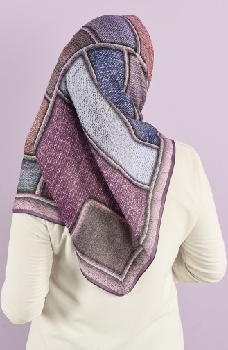 Karaca Patterned Soft Scarf 90738-04 Purple Lilac 90738-04