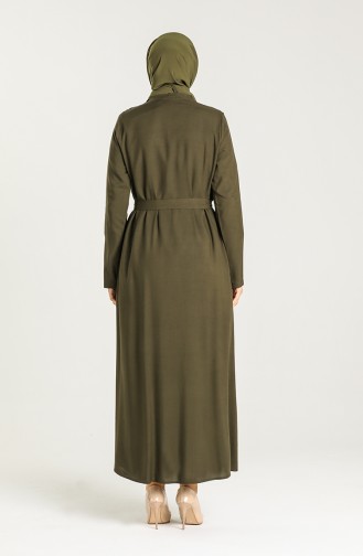 Kuşaklı Abaya 4559-02 Haki