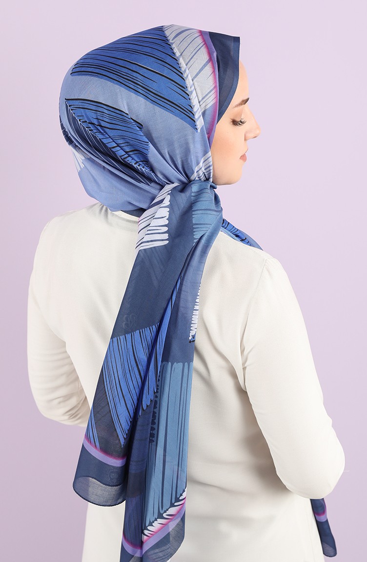 NoName shawl WOMEN FASHION Accessories Shawl Navy Blue Navy Blue/White Single discount 78% 