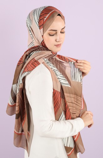 Patterned Cotton Shawl 95352-04 Light Brown Tile 95352-04