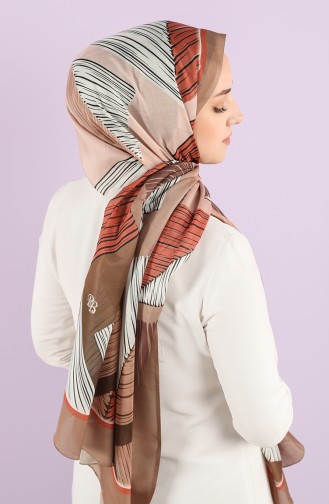 Patterned Cotton Shawl 95352-04 Light Brown Tile 95352-04