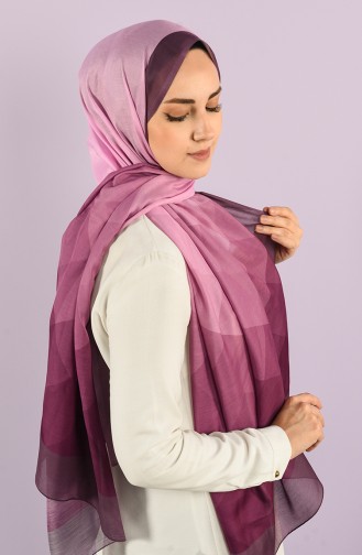 Patterned Cotton Shawl 95353-03 Light Damson 95353-03