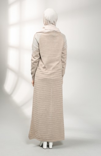 فستان بني مائل للرمادي 8221-02