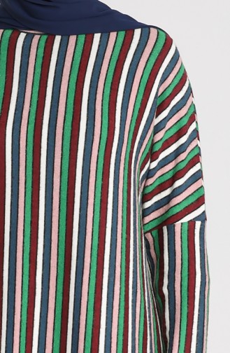 Knitwear Striped Tunic 8156-01 Powder Burgundy 8156-01