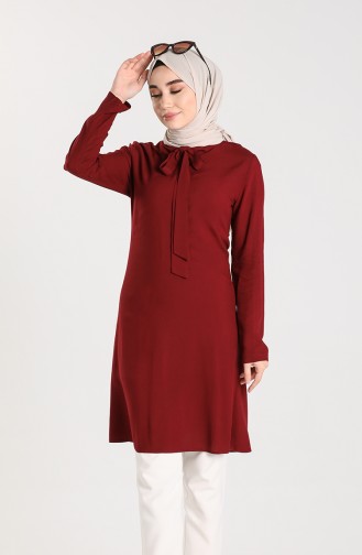 Kravat Yaka Tunik 3175-03 Vişne