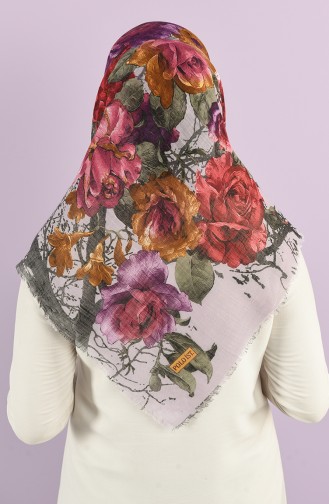 Rose Print Flamed Scarf 2983-12 Lilac Dried Rose 2983-12