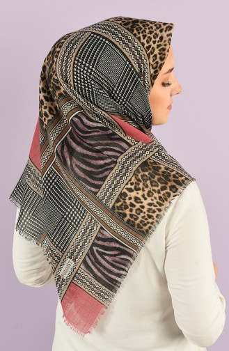 Leopard Print Flamed Scarf 2984-08 Dried Rose Lilac 2984-08