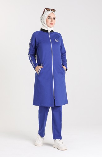 Zippered Tracksuit 1050s-08 Saxe Blue 1050S-08