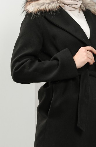 معطف طويل أسود 22421-02
