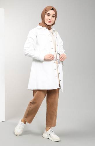 White Trench Coats Models 8284-03