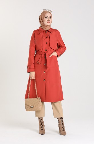 Trench Coat Couleur brique 0001-07