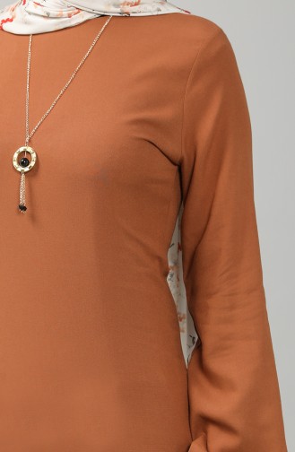 Necklace Detailed Tunic 3176-01 Tobacco 3176-01