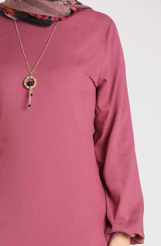 Necklace Detailed Tunic 3176-04 Dried Rose 3176-04