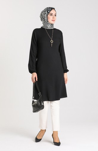 Necklace Detailed Tunic 3176-07 Black 3176-07