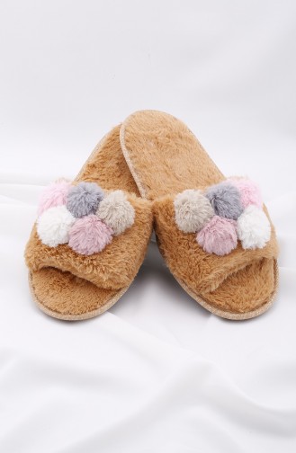 Tobacco Brown Woman home slippers 01-01