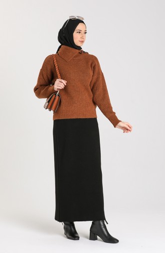Triko Kısa Kazak 5015-02 Taba