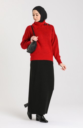 Knitwear Short Sweater 5015-04 Red 5015-04