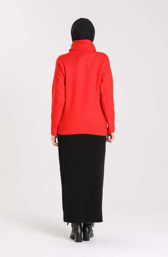 Knitwear Neck Short Sweater 5018-01 Red 5018-01