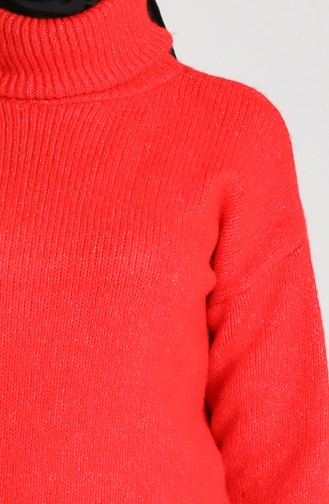 Knitwear Neck Short Sweater 5018-01 Red 5018-01