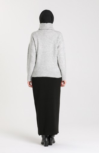 Knitwear Neck Short Sweater 5018-03 Gray 5018-03