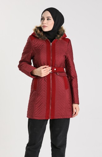 Arched quilted Coat 1908a-01 Burgundy 1908A-01