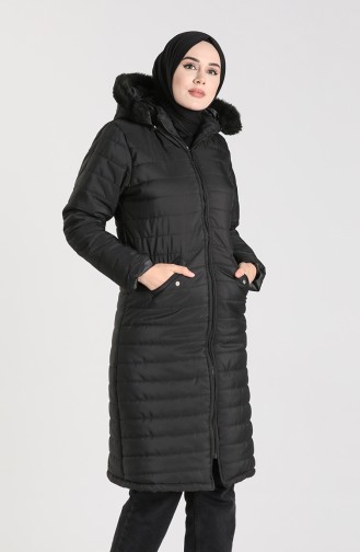 Zipper quilted Coat 1052c-05 Black 1052C-05