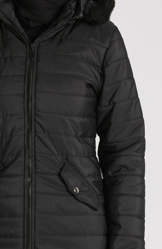Zipper quilted Coat 1052c-05 Black 1052C-05