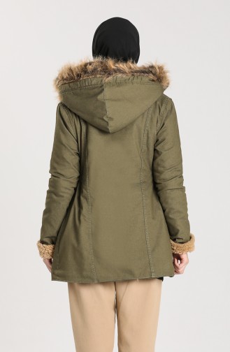 Fur Lined Coat 2603-04 Khaki 2603-04