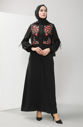 Lace Hidden Buttoned Dress 9315-02 Black 9315-02