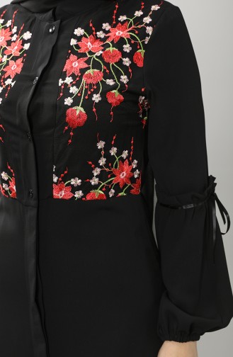 Lace Hidden Buttoned Dress 9315-02 Black 9315-02