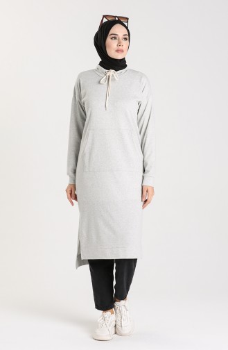 Tunic with Side Slit Pockets 3234-03 Gray 3234-03