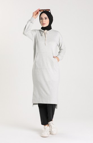 Tunic with Side Slit Pockets 3234-03 Gray 3234-03