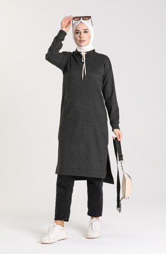 Tunic with Side Slit Pockets 3234-04 Anthracite 3234-04