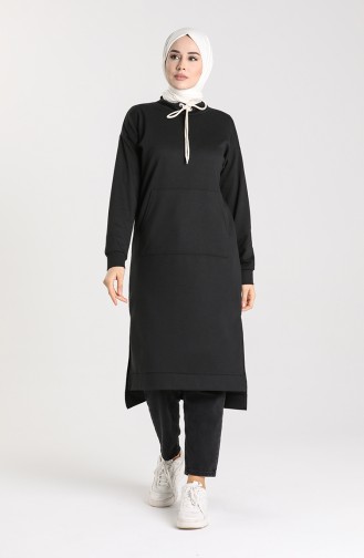 Tunic with Side Slit Pockets 3234-13 Black 3234-13