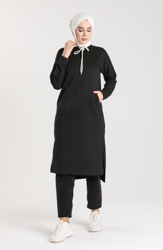 Tunic with Side Slit Pockets 3234-13 Black 3234-13