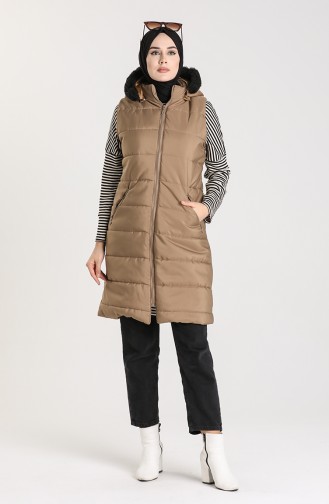 Dark Beige Gilet 1053B-05