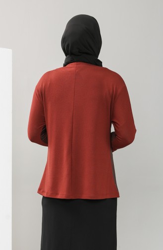 Ziegelrot Bluse 0204-03