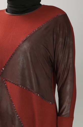 Ziegelrot Bluse 0204-03