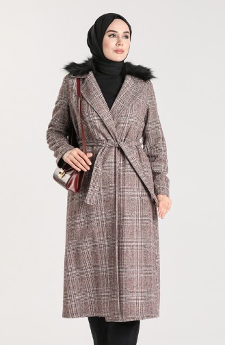 Checked Stamp Coat 0305-02 Claret Red 0305-02