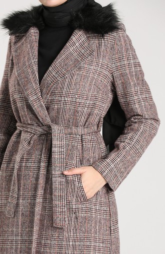 Checked Stamp Coat 0305-02 Claret Red 0305-02