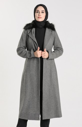 معطف طويل رمادي 0305A-02