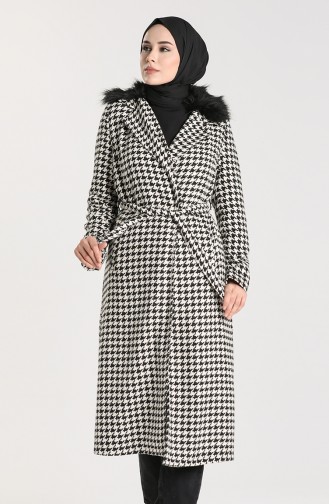 Houndstooth Stamp Coat 0305b-01 Black white 0305B-01