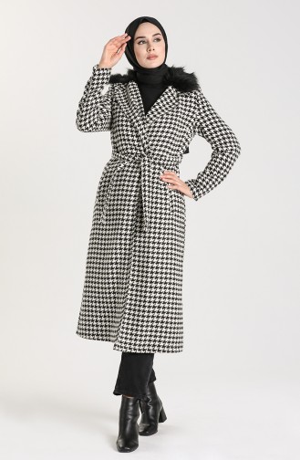 Houndstooth Stamp Coat 0305b-01 Black white 0305B-01