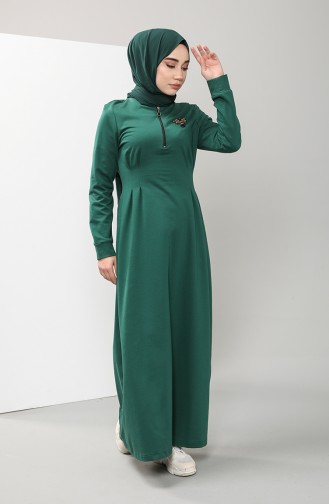فستان أخضر زمردي 9340-02
