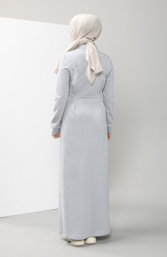Grau Hijab Kleider 9340-06