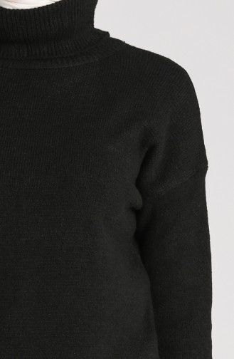 Knitwear Turtleneck Plain Sweater 4585-05 Black 4585-05